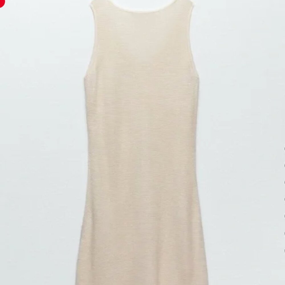 ZARA Sleeveless Waffle Weave Knit Dress SZ Medium - Picture 2 of 8